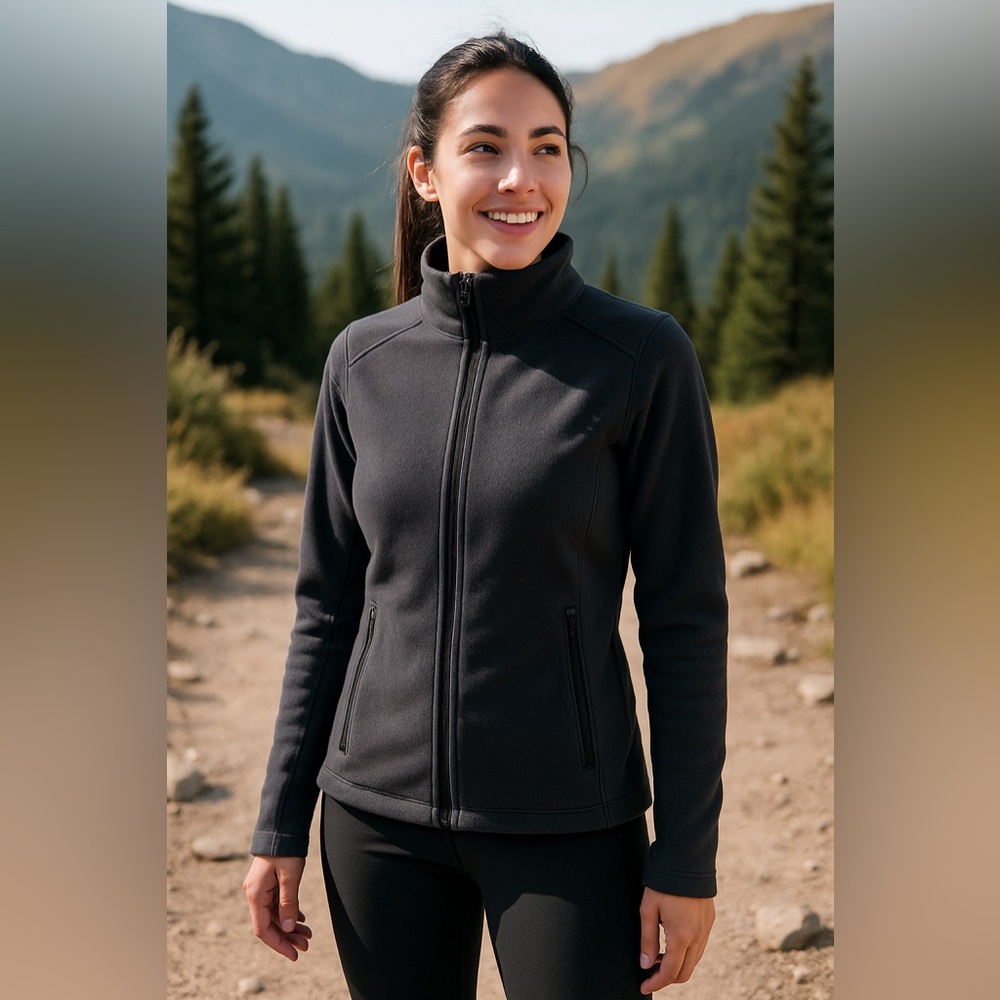RYU Black Fleece Zip-Up Jacket | Size Small